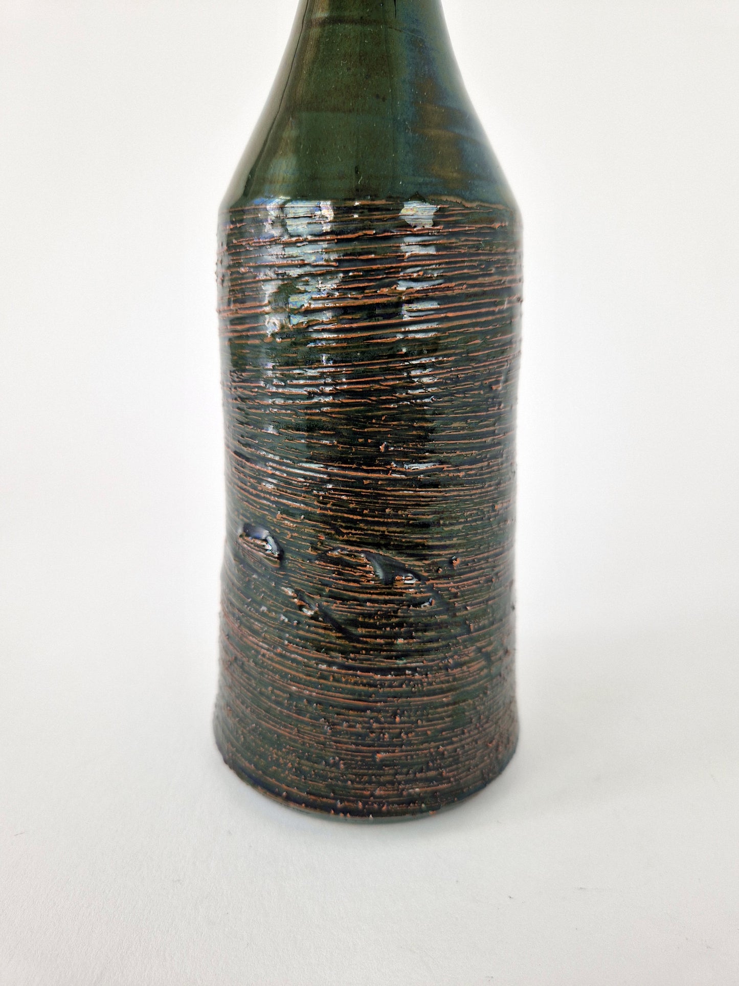 PACO - Vase en céramique vert bouteille